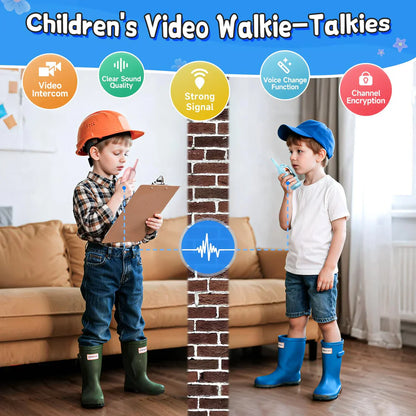 🎥2 Pack Enhanced Kids’ Video Walkie Talkies – Ready to Use, No WiFi Needed