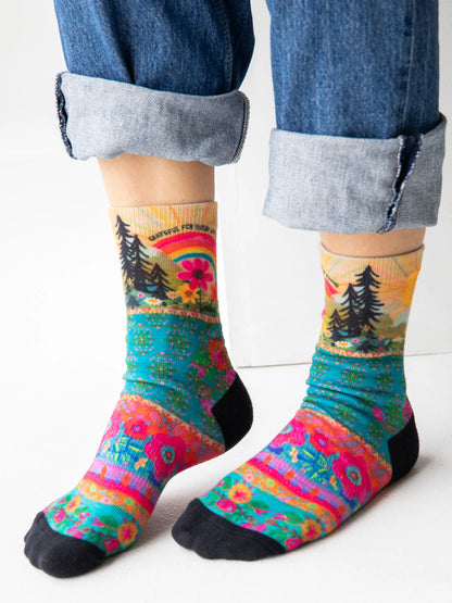 Printed Weekend Sock Set, Set of 2 - Grateful